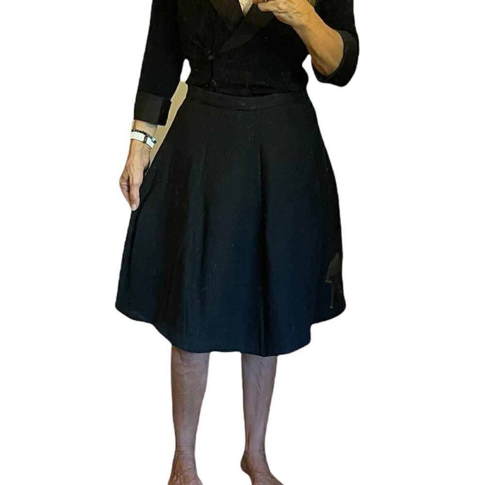 Lilith Black Skater Cotton Texture Skirt.Size L